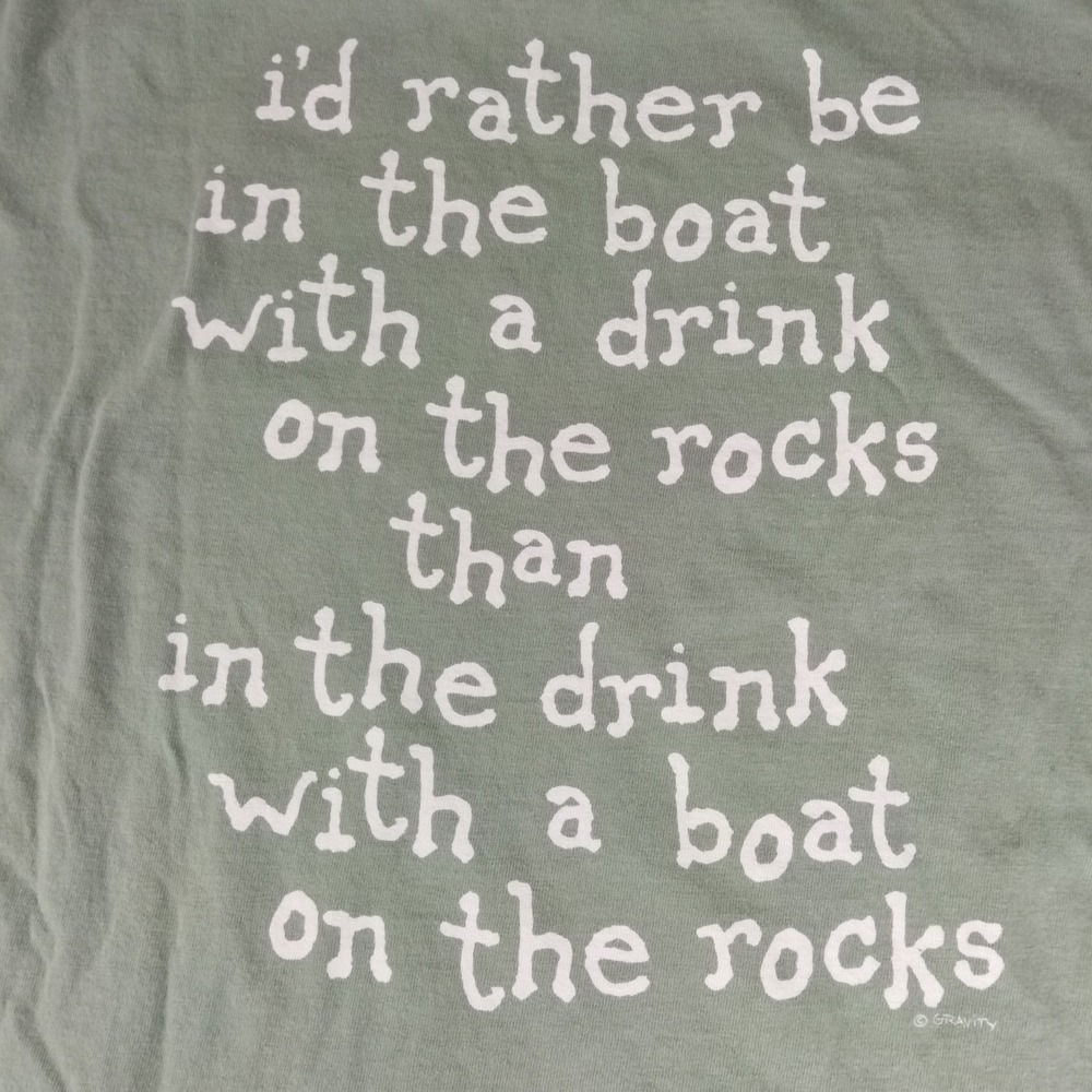 Vintage Gravity Graphics Single Stitch T Shirt Rare USA St John Funny Drink XXL